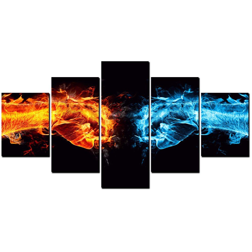 YISHIYUAN 5 Pcs HD Inkjet Blue Red Flame Hands Abstract Decorative Painting, Multi
YISHIYUAN 5 Pcs HD Inkjet Blue Red Flame Hands Abstract Decorative Painting, Multi