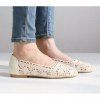 Sweet Women's Flat Shoes With Solid Color Knitting Design - Beige 39