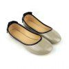 Round Head and Bowknot Design Women's Flat Shoes - Abricot 35