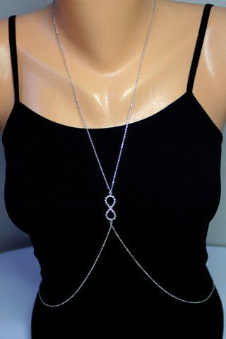 Infinity Shape Body Chain - Argent 