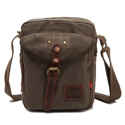Rivers mode et design Boucle Messenger Bag For Men - Vert Armée 