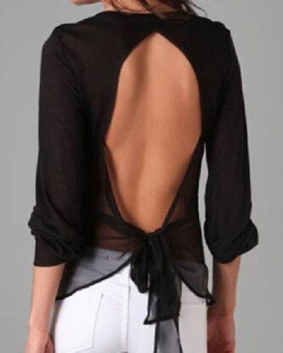 black scoop neck blouse