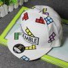 Fresh Style Little Colorful Grid Print With Embroidered Letter Baseball Cap For Women - Blanc 
