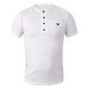 Trendy Slimming Round Neck Manches courtes Button Design T-shirt à manches longues pour hommes - Blanc XL