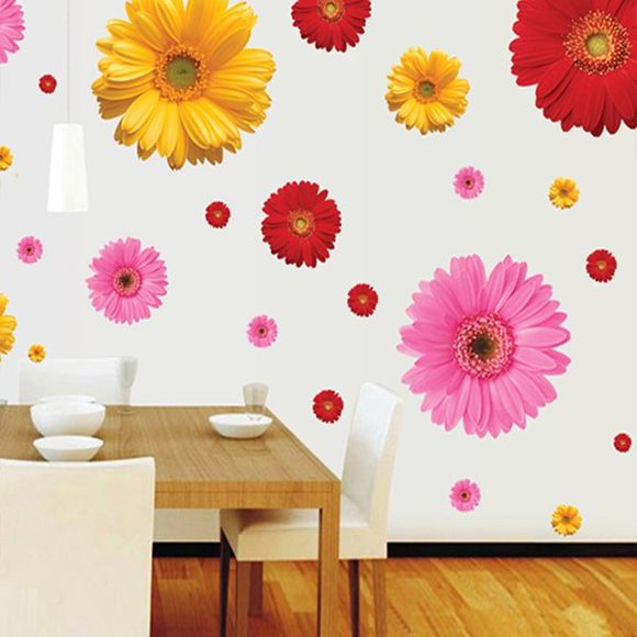 Sweet Daisy Pattern Home Decoration PVC Decorative Wall Stickers - Couleur aléatoire 