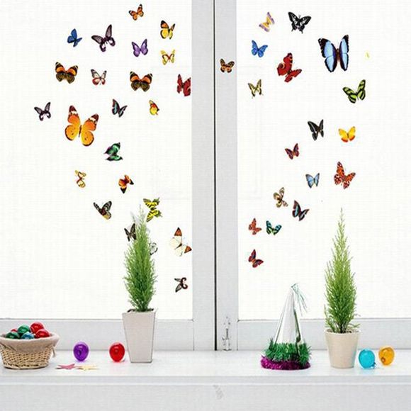 Creative Motif papillon coloré bricolage Décoration Stickers muraux décoratifs - multicolore 