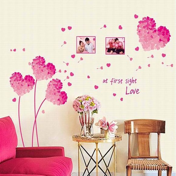 Creative Motif bricolage fleur rose Décoration Stickers muraux décoratifs - Rose 