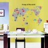 Home Decoration A Set of PVC World Map Pattern Decorative Wall Stickers - multicolore 