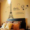 Un ensemble de Motif Décoration PVC Tour Eiffel Stickers muraux décoratifs - Noir 