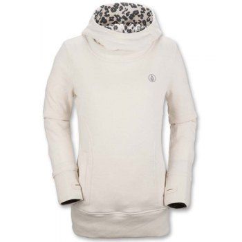 

Fashionable Inner Floral Printed Hooded Sheathy Pullover Hoodie For Women, Off white