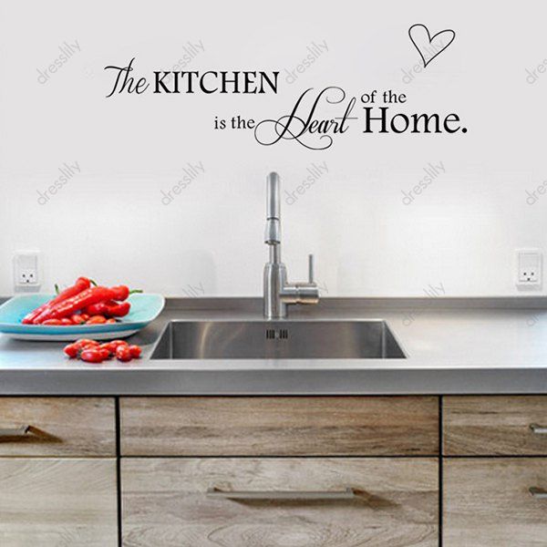 2018 Cute Words The Kitchen is The Heart Of The Home Wall Decal For