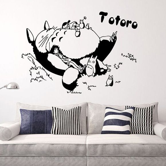 High Quality My Neighbor Totoro Theme Waterproof Decorative Wall Sticker - Noir 