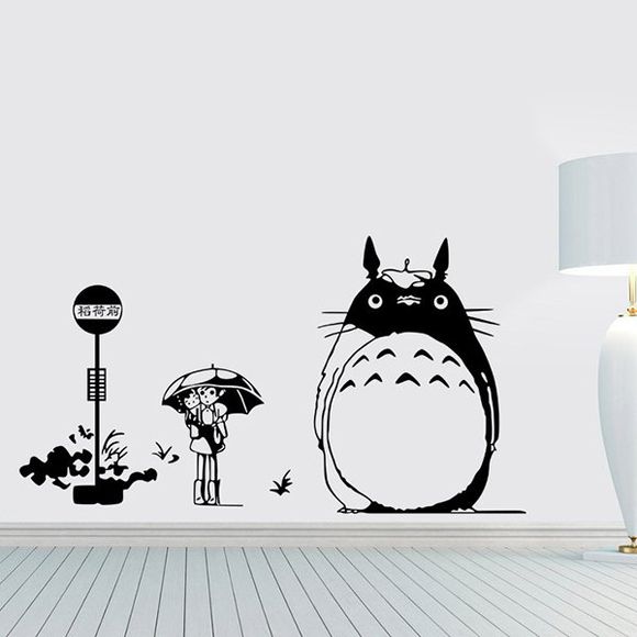 Haute Qualité Mon voisin Totoro Thème sticker mural décoratif - Noir 