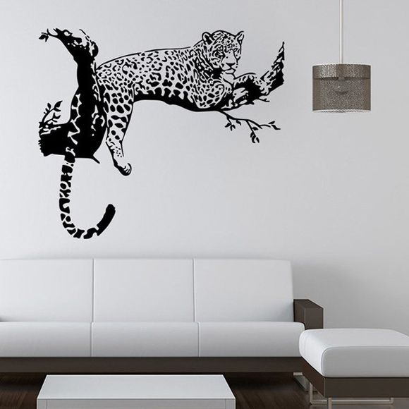 Haute Qualité Forme Tiger amovible étanche Contexte Wall Sticker - Noir 