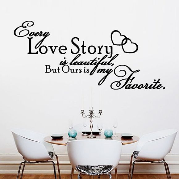 Haute Qualité Forme Proverbe anglais amovible étanche Contexte Wall Sticker - Noir 