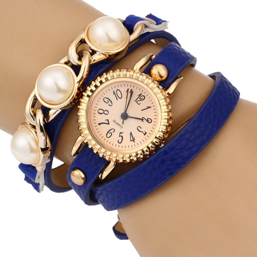 [17% OFF] 2021 Women Bracelet Quartz Wrist Watch Pearl Leather Strap In ...