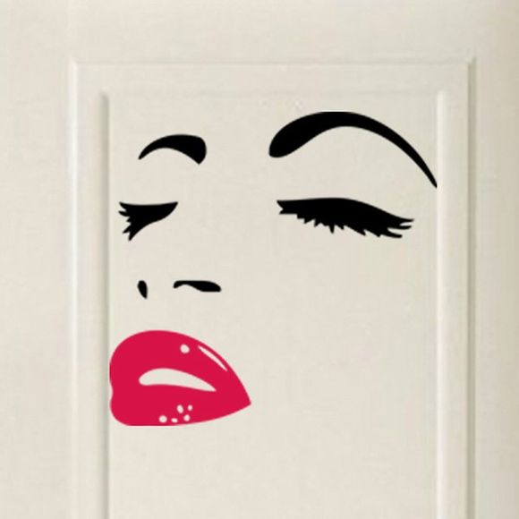 Creative Women Face Wall Sticker For Home Decor - Rouge 