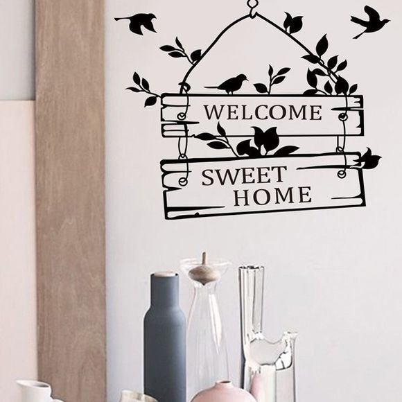 Nouveau Bienvenue Sweet Home Wall Sticker pour le salon - Noir 