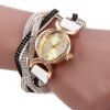 Women Bracelet Quartz Wrist Watch Rhinestone Chain - Blanc 