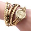 Montre-Bracelet Quartz à Bracelet en Cuir Tressé pour Femme - d'or 