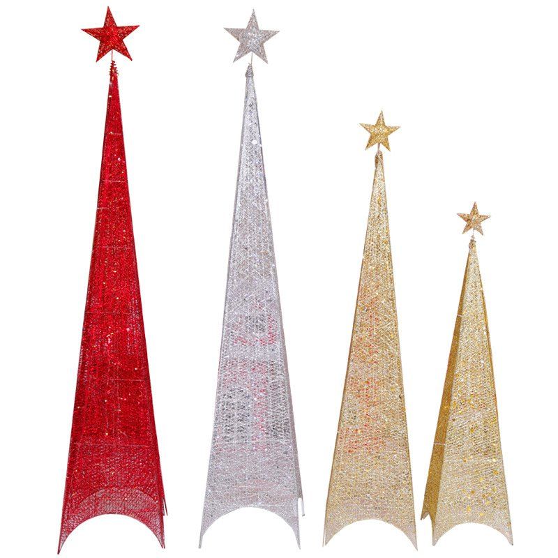 

Iron Four Feet Christmas Pyramid Tree 60cm, Gold
