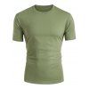 T-shirt de Base Simple Décontracté en Couleur Unie à Manches Courtes - Vert clair S