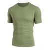 T-shirt de Base Simple Décontracté en Couleur Unie à Manches Courtes - Vert clair S