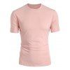 Basic T Shirt Summer Tee Candy Color Short Sleeve Casual Tee - LIGHT PINK S
