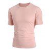 T-shirt de Base d'Eté Décontracté en Couleur de Bonbon à Manches Courtes - Rose clair XL