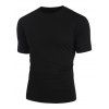 T-shirt de Base Simple en Coton en Couleur Unie à Manches Courtes - Noir S