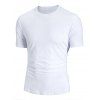 T-shirt D'Eté de Base Décontracté en Coton en Couleur Unie à Manches Courtes - Blanc M