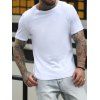 Basic Cotton T Shirt Casual Pure Color Short Sleeve Tee Summer T Shirt - WHITE L
