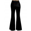 Pantalon Grande Taille Long Évasé Imprimé Rose et Crâne à Taille Haute - Noir 4X | US 22