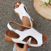 Solid Color Cutout Design Slip On Elastic Flat Sandals - Blanc EU 36