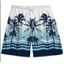 Men's Vacation Beach Shorts Tropical Coconut Tree Print Ombre Drawstring Pocket Board Shorts - Bleu 5XL