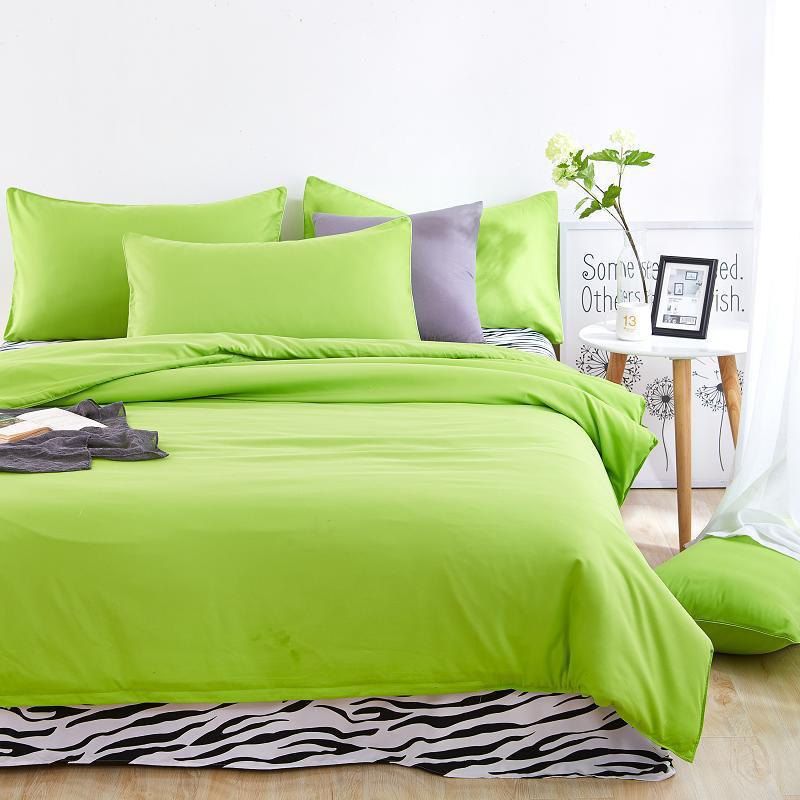 

Home Bedding Sets Soft Solid Comfortable Sea Green Duver Quilt Cover Sheet Pillowcase Full Bedclothes 4Pcs/Set, Purple