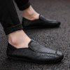 Hommes Cuir Pois Casual Chaussures Plates Confortables - Noir 8.5