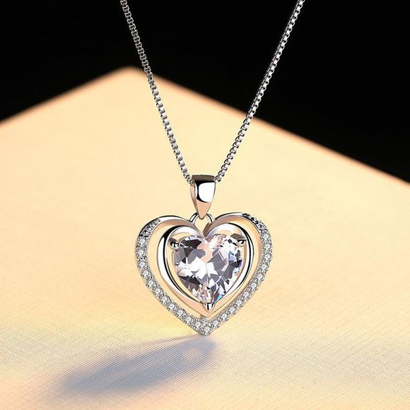 Collier en argent amour diamant pendentif chaîne de la clavicule Valentine cadeau personnalité bijoux - Chute d/ 39;une grue 