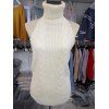 Dos nu long col roulé sans manches robe de chandail sexy vierge - Blanc ONE SIZE