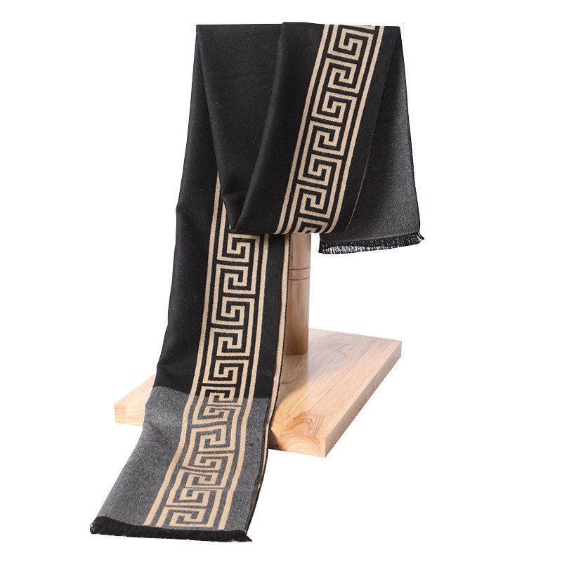

2017 Autumn And Winter Men British Style Imitation Cashmere Warm Scarf Business Men's Plaid Thick Scarf Scarf, Zh black and white
