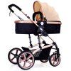 Asseyez-vous dans une poussette inclinable pour bébé - Kaki (roue pentagonale à tube doré 562) 