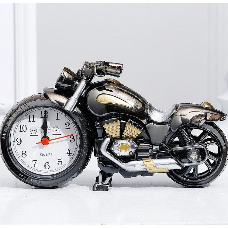 

Fashion Personality Motorcycle Alarm Clock, Gold two-tone