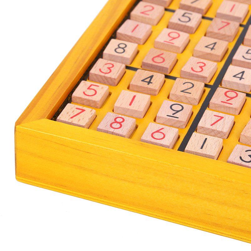 

Children's Intellectual Power Jiugongge Toy Wooden Board Game, Blue sudoku
