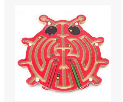 

Circular Track Magnetic Pen Maze Sliding Beads Wooden Toys Children's Educational Toys, Chafer