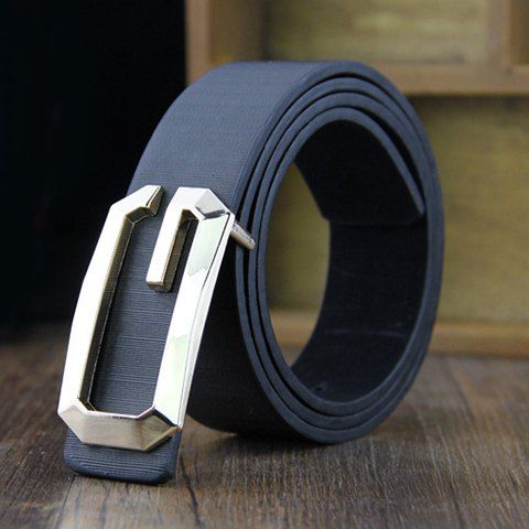 Style forme G Lettre alliage boucle de ceinture réglable pour les hommes - Noir 