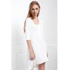 Robe T-shirt Légère à Demi Boutonné avec Manches - Blanc S