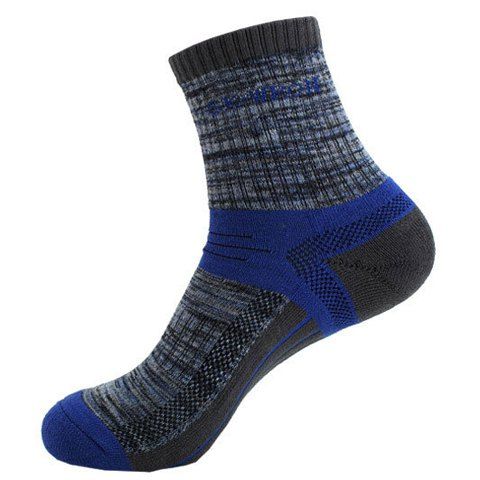 Pair of Stylish Letter and Stripe Pattern Athletic Socks For Men - Bleu 