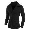 Elegant Turn-Down Collar Back Slit Design Long Sleeve Men's Woolen Blend Coat - Noir XL
