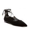 Fashionable Suede and Black Color Design Women's Flat Shoes - Noir 37