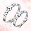 Pair of Chic Heart Shape Love Valentine's Day Gift Rings For Lovers - Argent ONE-SIZE
